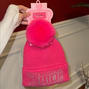 Juicy Couture Fuchsia Beanie with Pom-Pom